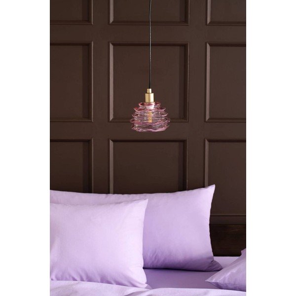 Różowa szklana lampa wisząca ø 15 cm Fall – Jotex-image-2