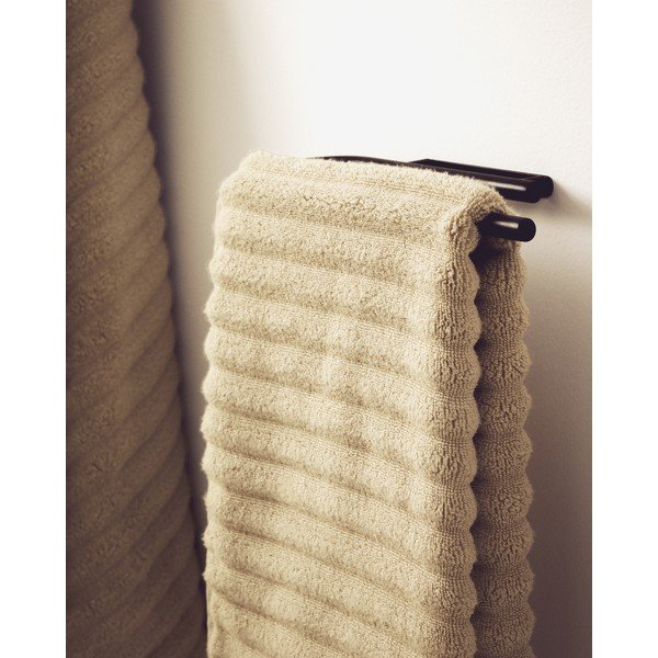 Czarny ścienny wieszak na ręczniki ze stali nierdzewnej Arely – Kave Home-image-1