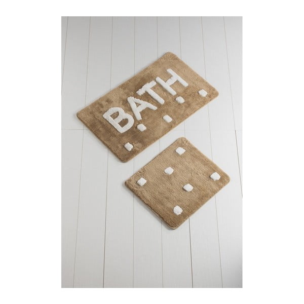 Komplet 2 brązowych dywaników łazienkowych Bath