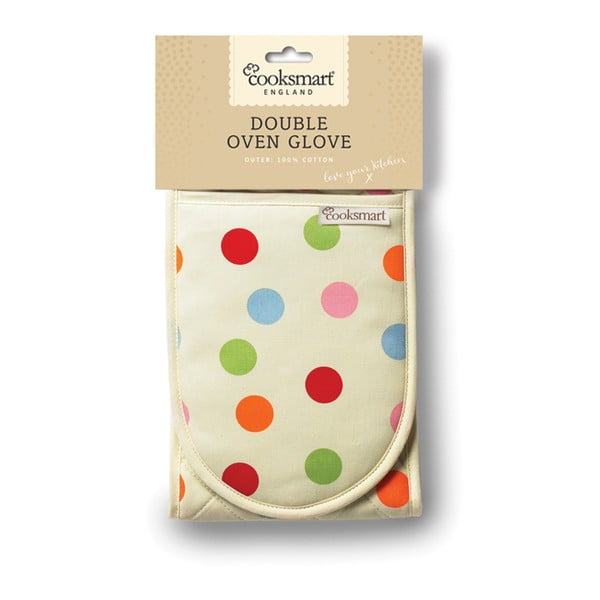 Podwójna rękawica kuchenna z bawełny Cooksmart ® Spots