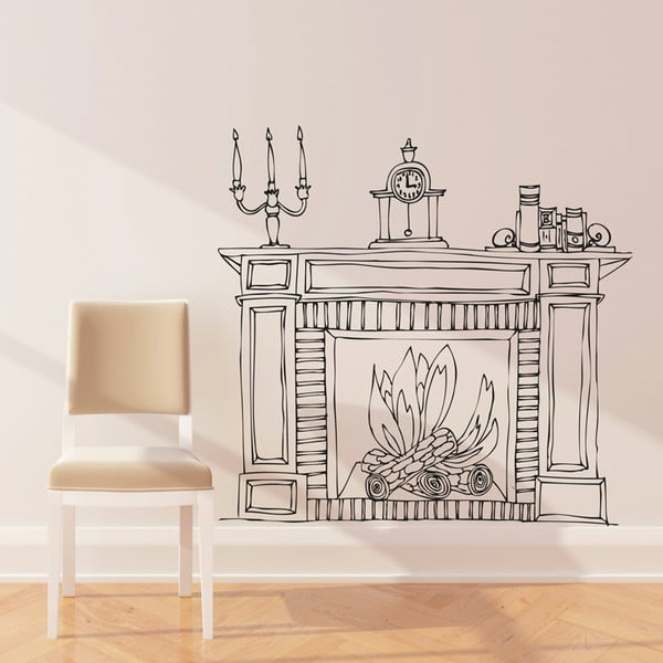 Naklejka Fireplace, 110x114 cm