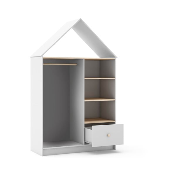 Biała otwarta szafa dziecięca 110x180 cm Estefania – Marckeric-image-3