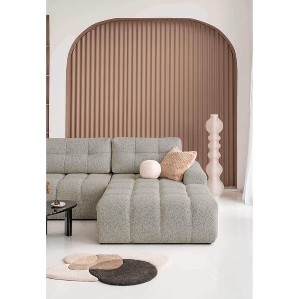 Jasnobrązowy rozkładany narożnik modułowy ze schowkiem (prawostronny) Lulu – Miuform-image-3