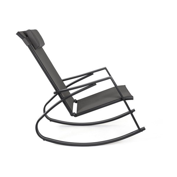 Antracytowy metalowy fotel ogrodowy Ercolano – Bizzotto-image-3