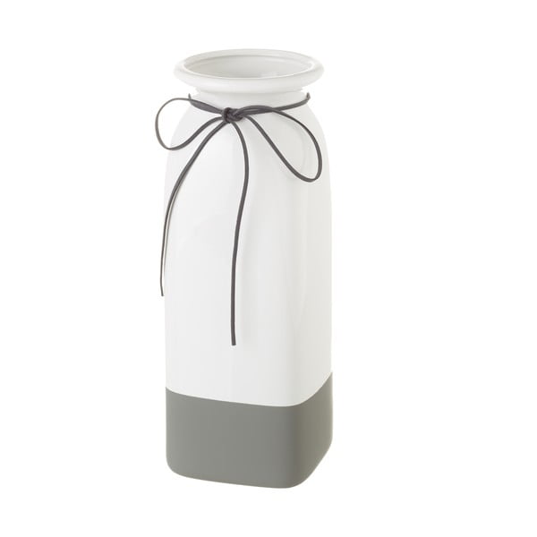 Biało-szary wazon ceramiczny Unimasa, 11x30,5 cm