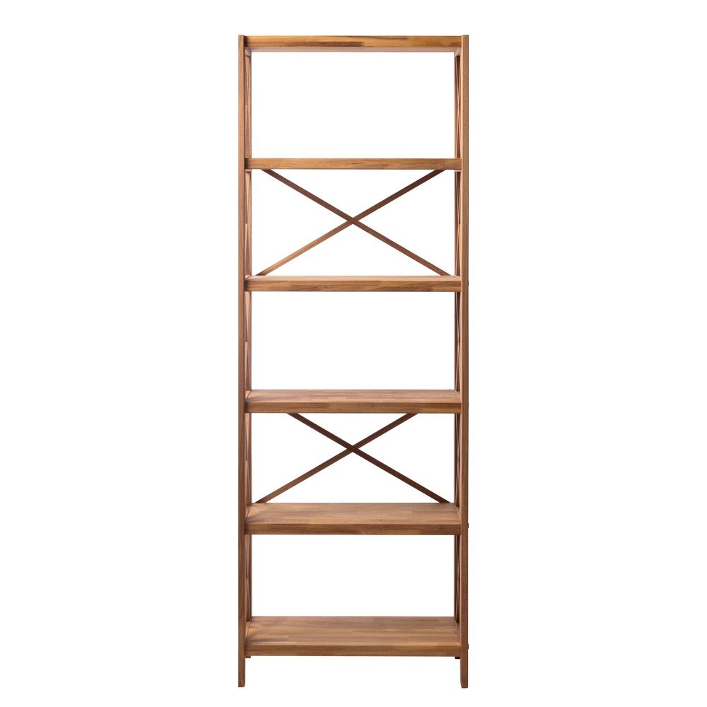 Regał z litego drewna dębowego w naturalnym kolorze 70x198 cm X-Shelf – Unique Furniture