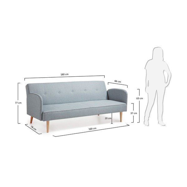 Jasnoszara sofa rozkładana Kave Home Kail-image-3