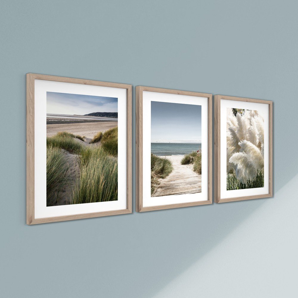 Obrazy zestaw 3 szt. drukowane z ramą w zestawie 30x40 cm Tranquil – Styler (zdjęcie 4)