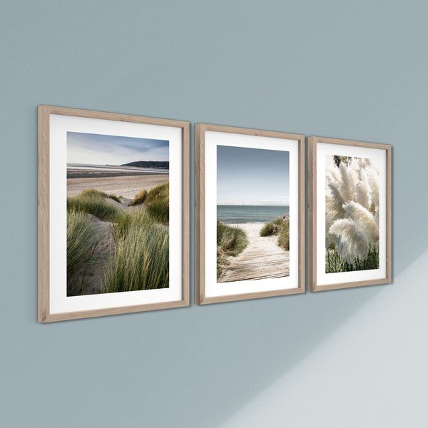 Obrazy zestaw 3 szt. drukowane z ramą w zestawie 30x40 cm Tranquil – Styler-image-3
