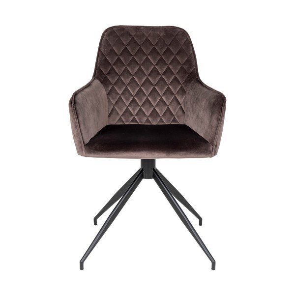 Brązowy tapicerowany fotel jadalniany Harbo – House Nordic-image-2