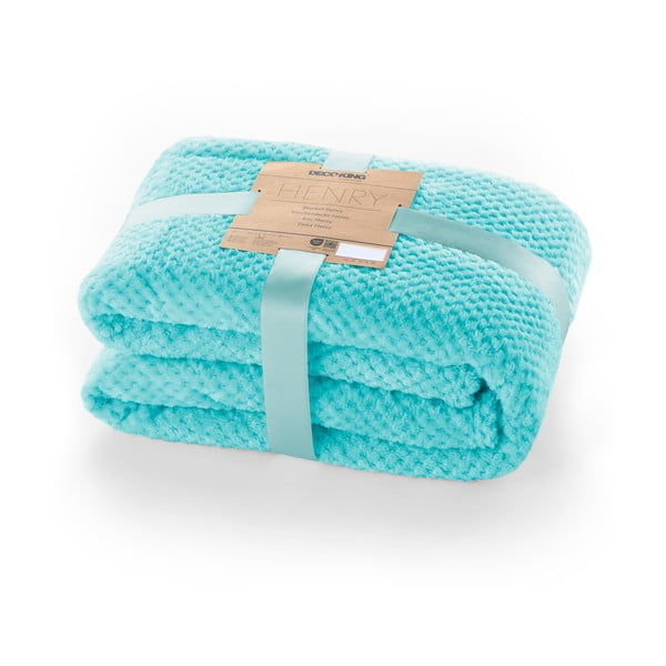 Turkusowa narzuta z mikrowłókna DecoKing Henry, 200x150 cm-image-3