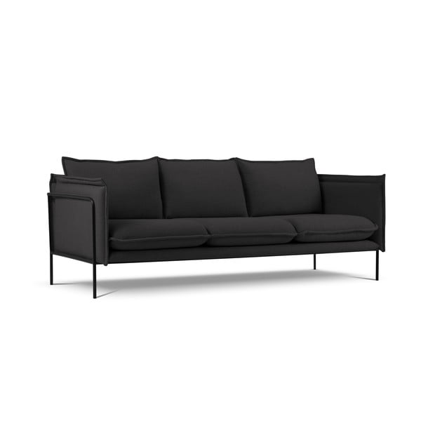 Czarna sofa Interieurs 86 Andrea, 218 cm-image-1