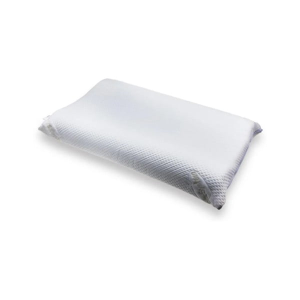 Biała poduszka z pianką pamięci DlaSpania Bio Wave, 42 x 72 cm