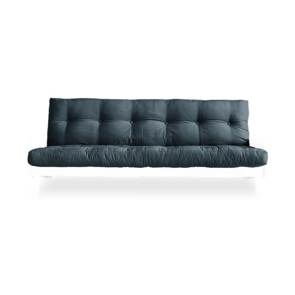 Sofa rozkładana z niebieskim obiciem Karup Design White/Olive Green