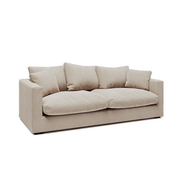 Kremowa sztruksowa sofa 220 cm Comfy – Scandic-image-1