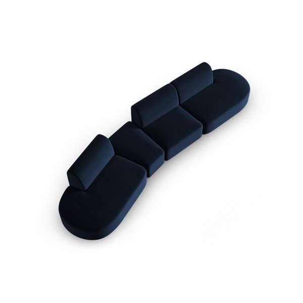Niebieska aksamitna sofa lewostronna 428 cm Paolo – Milo Casa-image-1