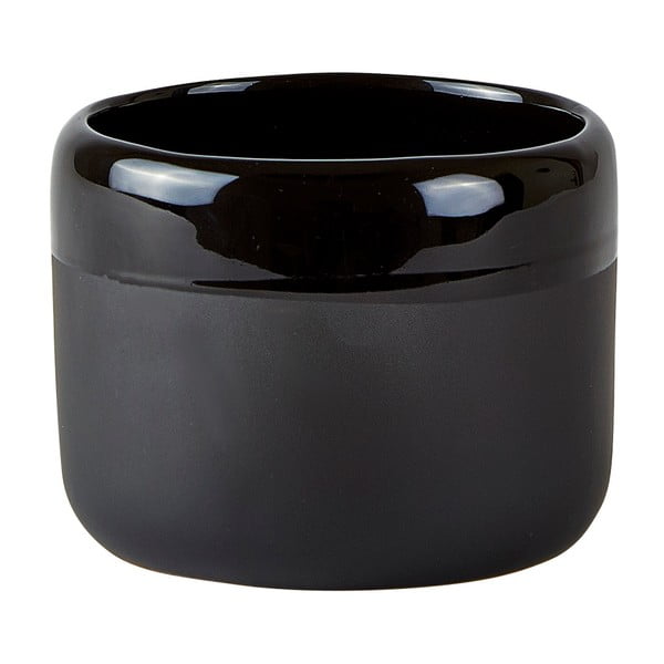 Czarna doniczka ceramiczna KJ Collection Blanc, ⌀ 11 cm