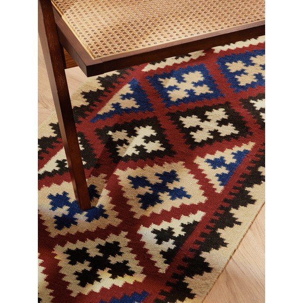 Czerwony wełniany chodnik dwustronny tkany ręcznie 60x190 cm Kamal Rami – Nouristan-image-3