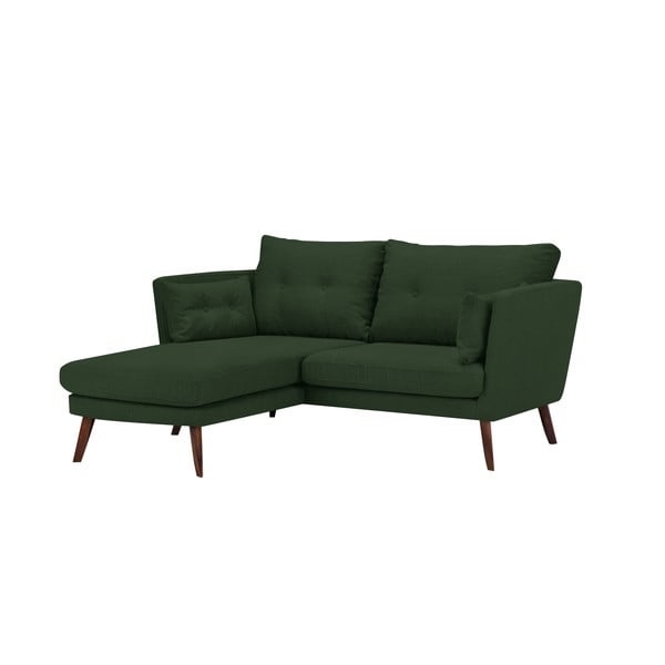 Zielona sofa 3-osobowa Mazzini Sofas Elena, z szezlongiem po lewej stronie