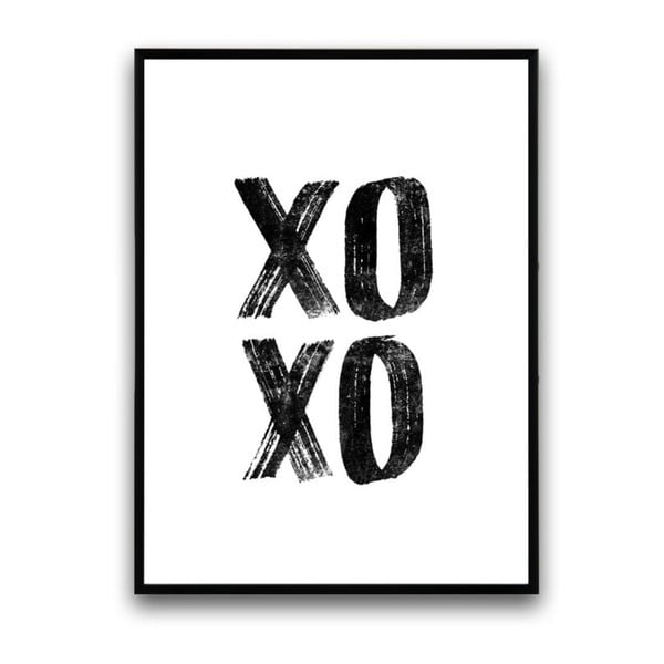 Plakat w drewnianej ramie XoXo, 38x28 cm