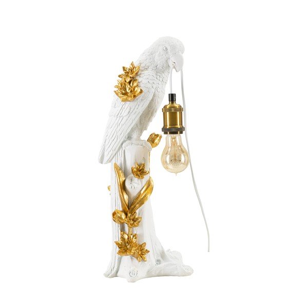 Lampa stołowa w biało-złotym kolorze (wysokość 50,5 cm) Parrot – Mauro Ferretti