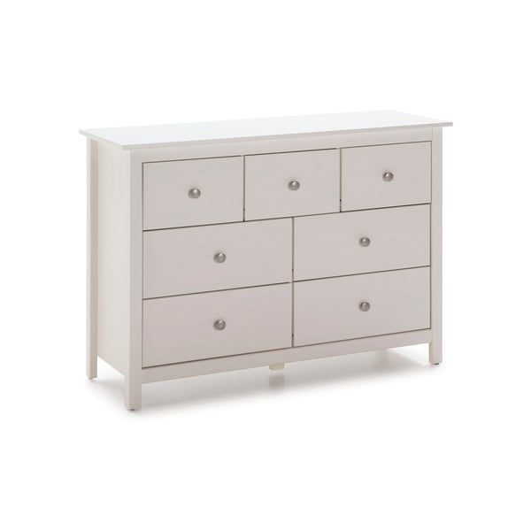 Biała niska komoda z litego drewna sosnowego 110x80 cm Berna – Marckeric-image-2