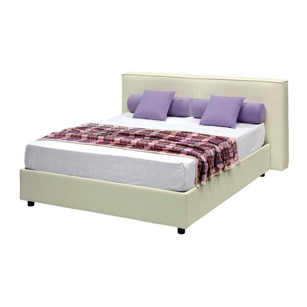 Beżowe łóżko dwuosobowe ze schowkiem 13Casa Melita, 160x190 cm