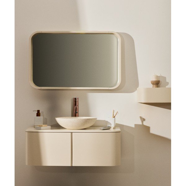 Beżowa wisząca szafka pod umywalkę 90x35 cm Salaya – Kave Home-image-1