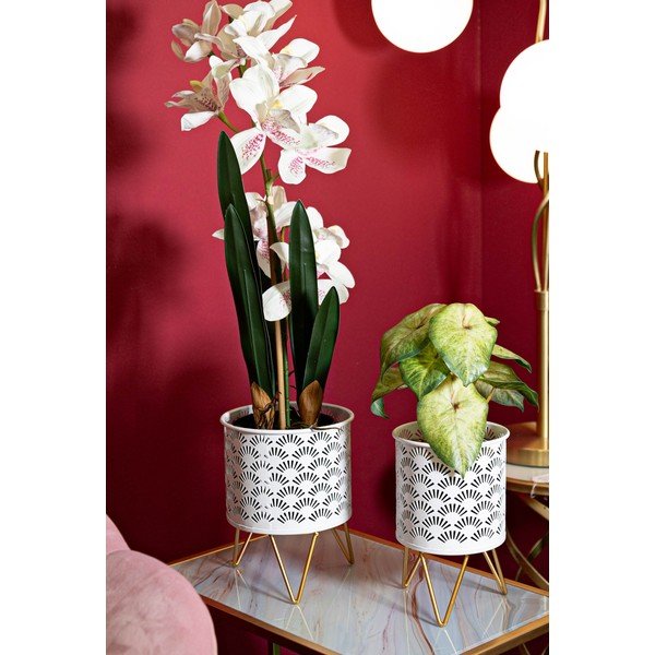 Metalowe kwietniki 2 szt. ø 16 cm (wysokość 20 cm) Carly – Mauro Ferretti-image-1