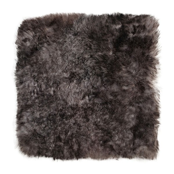 Ciemnoszara poduszka na krzesło ze skóry owczej Arctic Fur Eglé, 37x37 cm