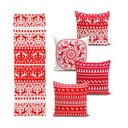 Zestaw 4 świątecznych poszewek na poduszki i bieżnika Minimalist Cushion Covers Christmas