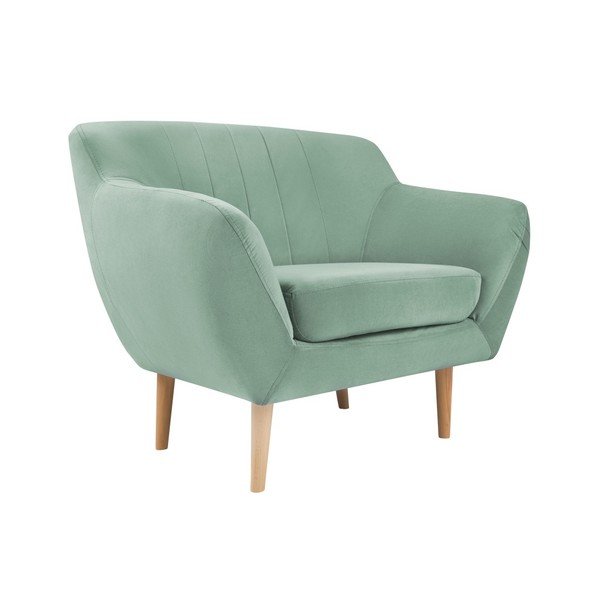 Miętowy aksamitny fotel Mazzini Sofas Sardaigne-image-2