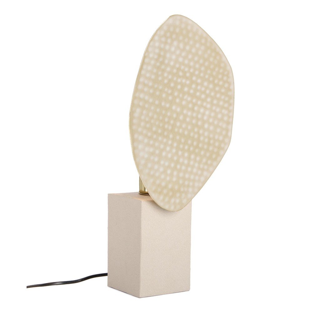 Beżowa metalowa lampa stołowa z metalowym kloszem (wysokość 46 cm) Neev – Bizzotto