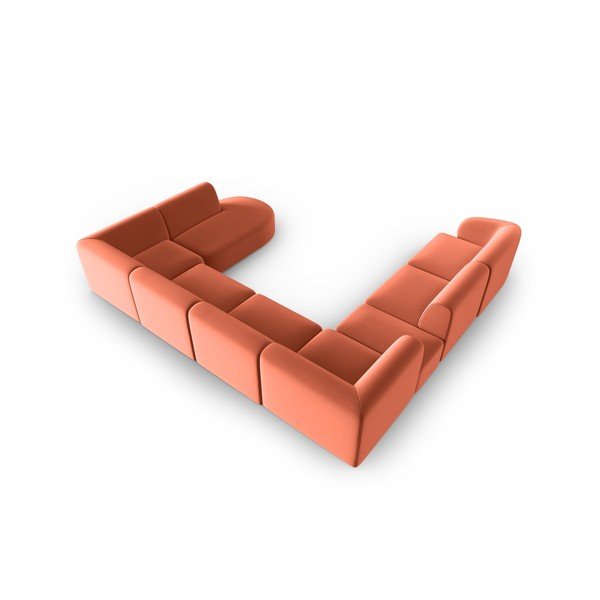 Różowy aksamitny narożnik (lewostronny/w kształcie litery U) Paolo – Milo Casa-image-3