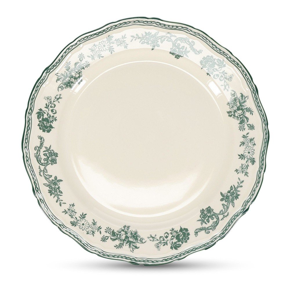 Zielony/w kolorze kości słoniowej porcelanowy talerz ø 27 cm Cyril – S|P Collection