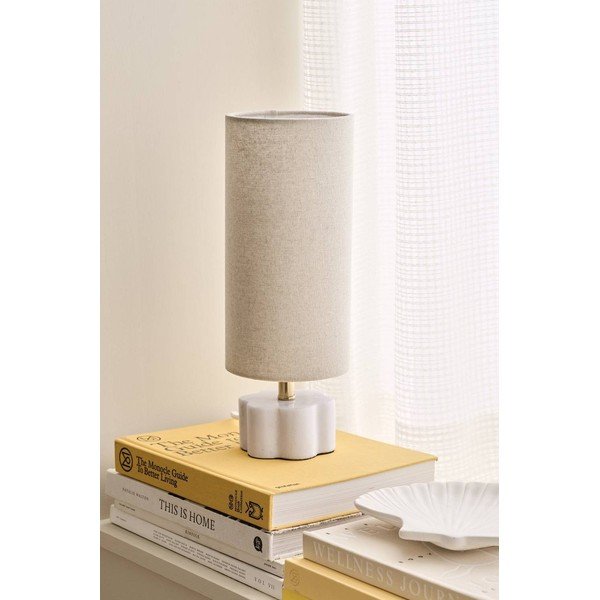 Biała/beżowa lniana lampa stołowa (wysokość 33 cm) Joline – Ellos Home-image-2