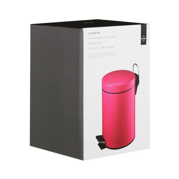 Różowy kosz na śmieci z pedałem Premier Housewares, 3 l-image-1