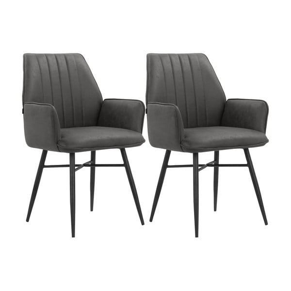 Antracytowe krzesła zestaw 2 szt. Anzo – Støraa-image-4