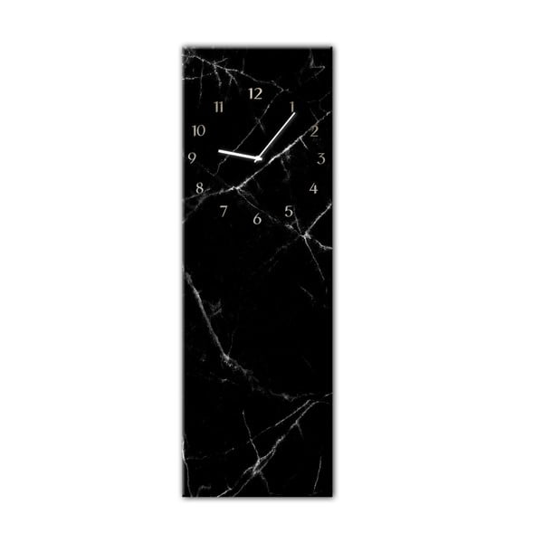 Zegar ścienny Styler Glassclock Black Marble, 20x60 cm