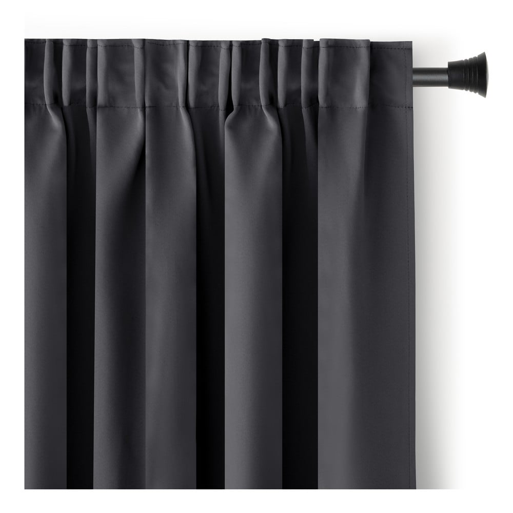Ciemnoszara zasłona częściowo zaciemniająca (dimout) 140x245 cm Kierra – Restilo