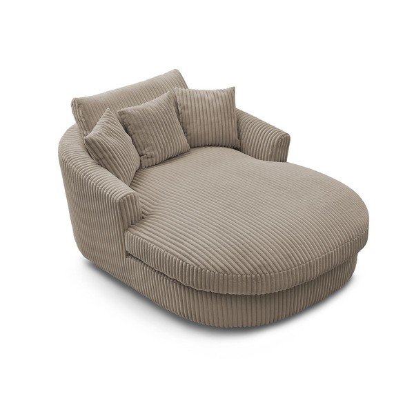 Szarobrązowy sztruksowy fotel Belem – Bobochic Paris-image-4