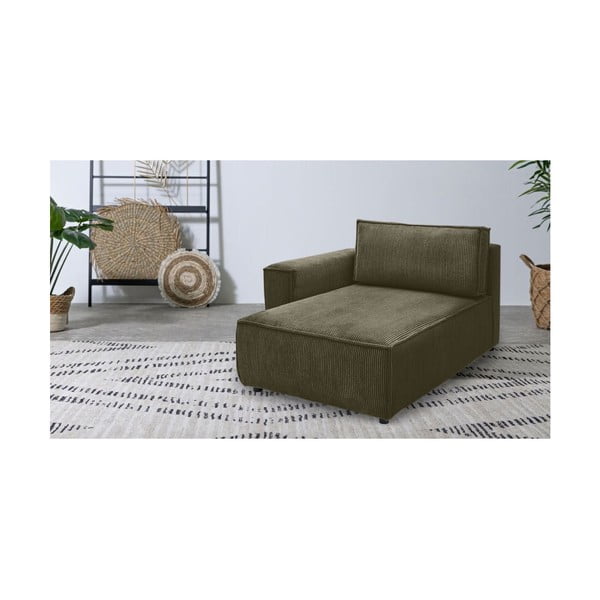 Jasnozielony sztruksowy moduł sofy (lewostronny) Nihad modular – Bobochic Paris-image-1