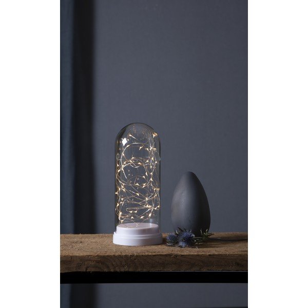 Biała dekoracja świetlna LED Star Trading Glass Dome, wys. 25 cm-image-1