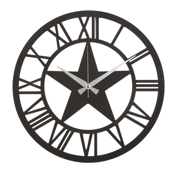 Metalowy zegar ścienny Star, ø 50 cm