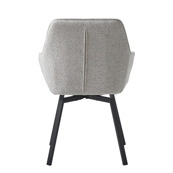 Jasnoszary tapicerowany fotel jadalniany z podłokietnikami Alma – Unique Furniture-image-4
