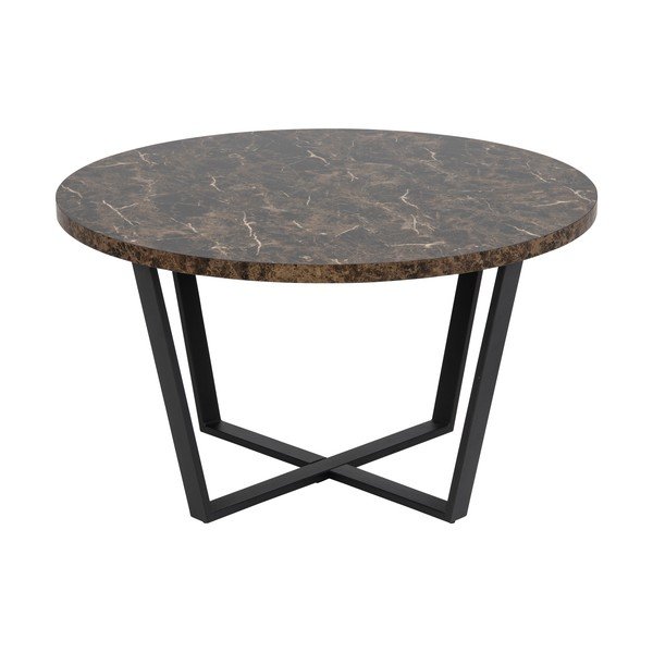 Czarno-brązowy stolik z blatem w dekorze marmuru Actona Amble, ⌀ 77 cm-image-2