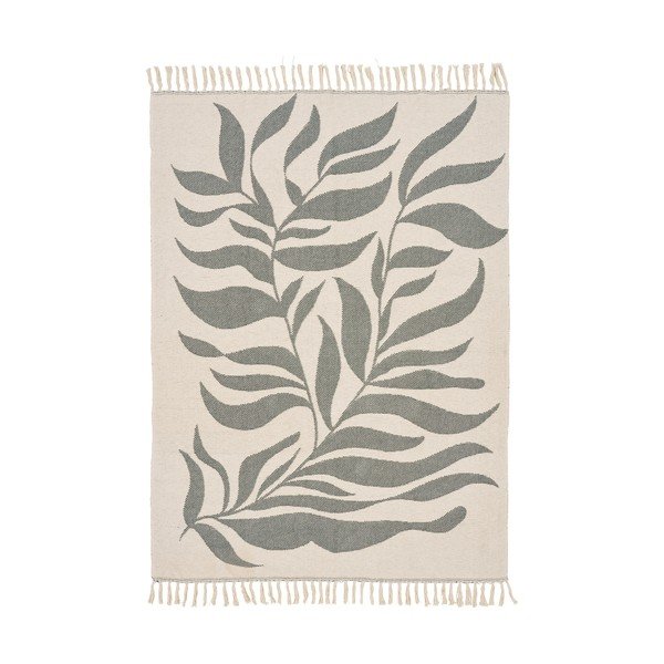 Zielony/beżowy bawełniany koc 130x180 cm Loni – House Nordic-image-2