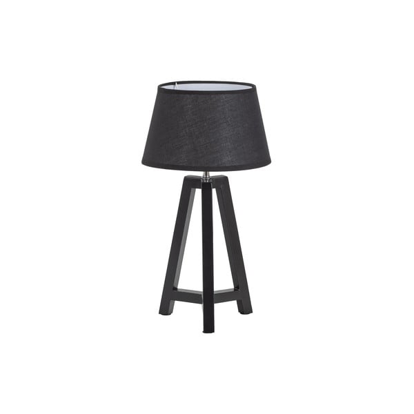 Czarna lampa stołowa z tekstylnym kloszem (wysokość 44 cm) Omar – WOOOD