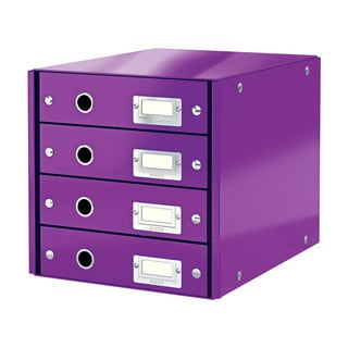 Fioletowy pojemnik z 4 szufladami Click&Store – Leitz