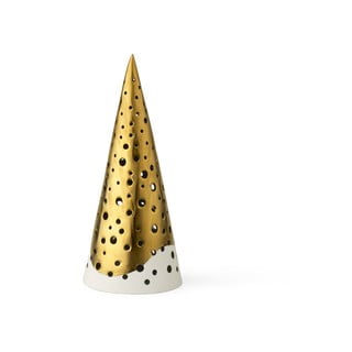 Porcelanowy świecznik w kolorze złota Kähler Design Nobili, wys. 19 cm